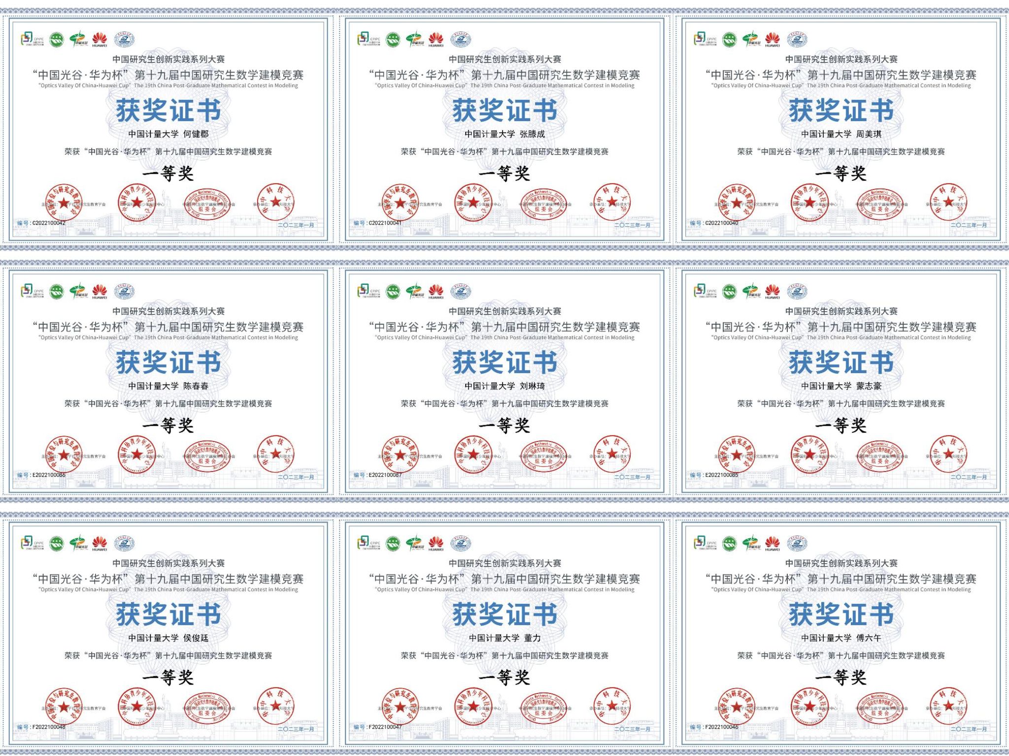 一等奖获奖证书